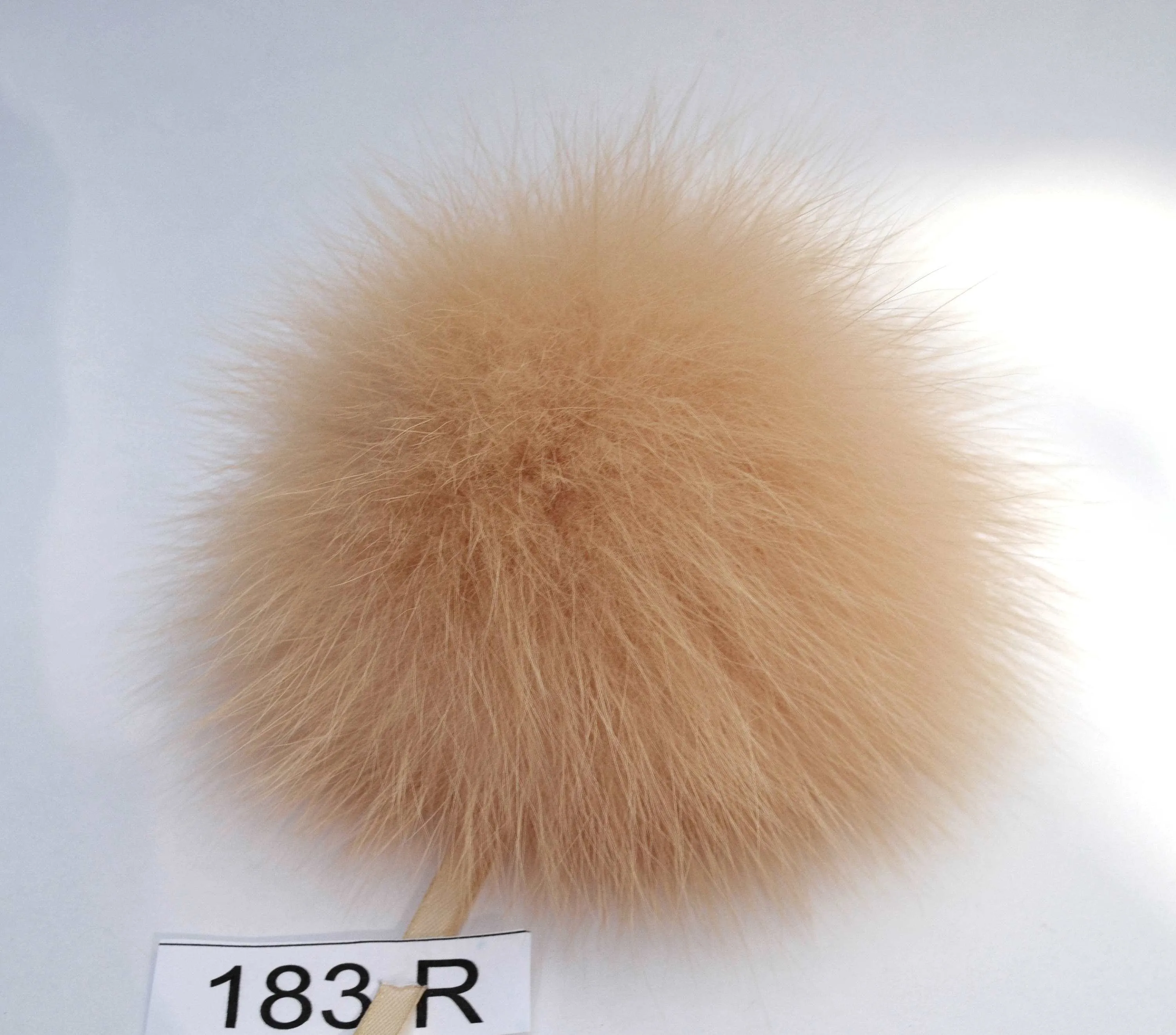 6,5" Buy fur pom pom, orange fox pom pom with ribbons