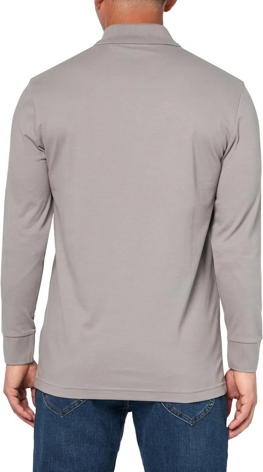 BOSS Men's Square Patch Logo Slim Fit Long Sleeve Polo Shirt
