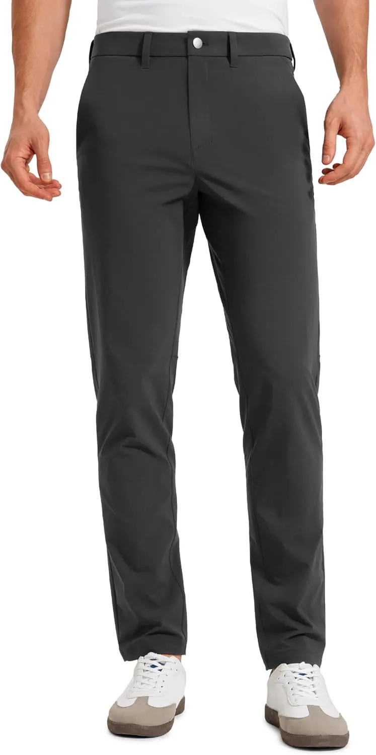 CRZ YOGA Casual Golf Pants for Men - 32" Water Resistant Lightweight Work Dress Trousers with Zipper Pockets
