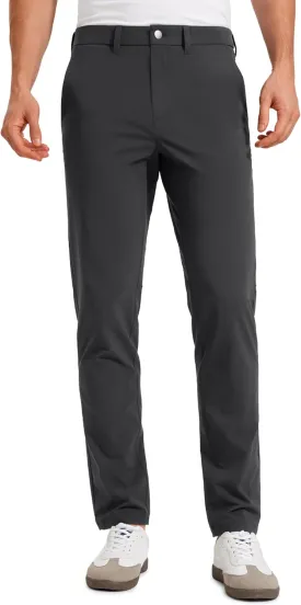CRZ YOGA Casual Golf Pants for Men - 32" Water Resistant Lightweight Work Dress Trousers with Zipper Pockets