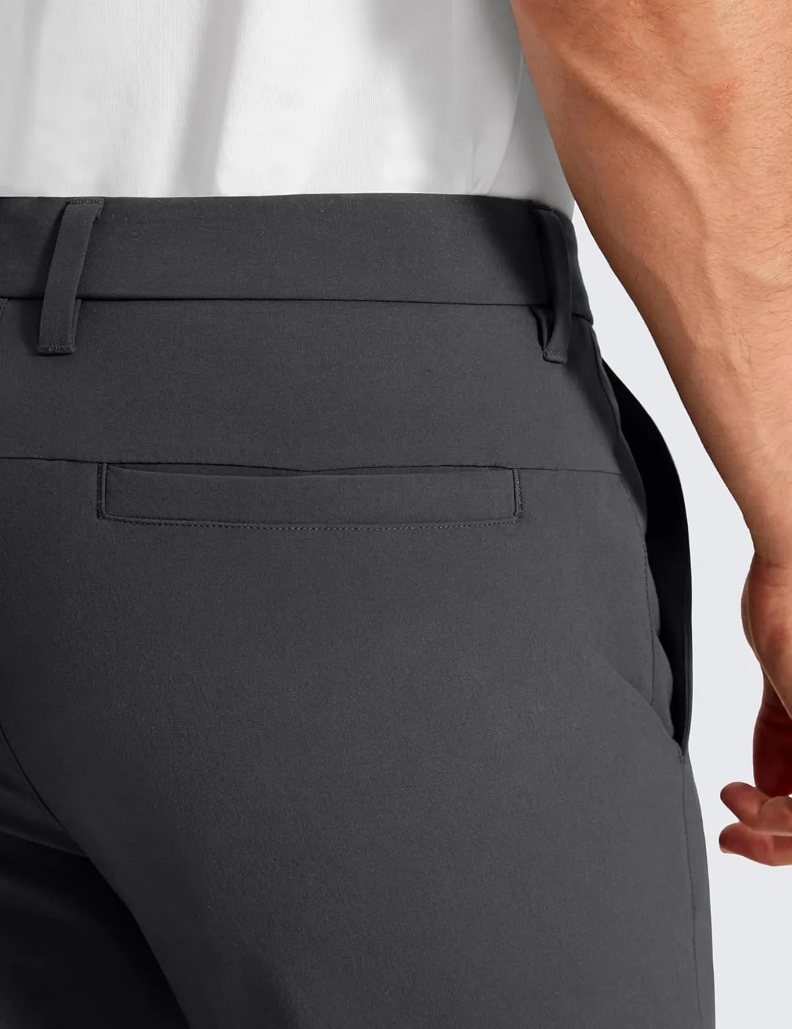 CRZ YOGA Casual Golf Pants for Men - 32" Water Resistant Lightweight Work Dress Trousers with Zipper Pockets