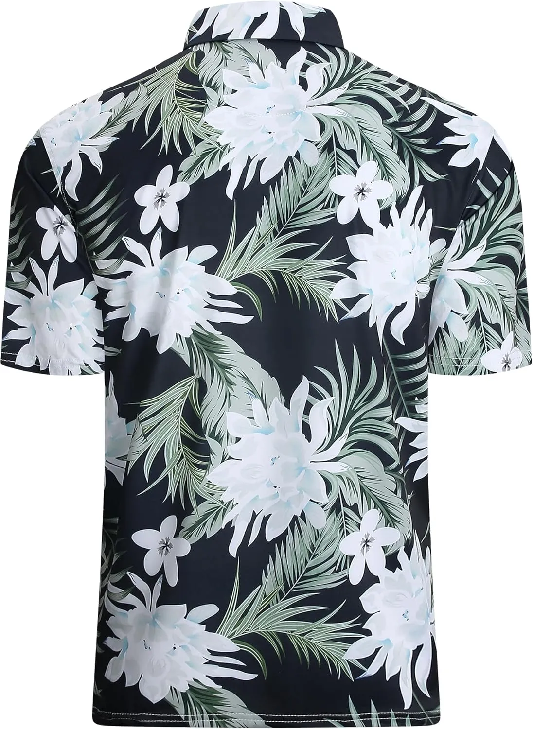 Damipow Mens Golf Shirts Dry Fit Polo Shirts Moisture Wicking Short Sleeve Hawaiian Polo Shirt
