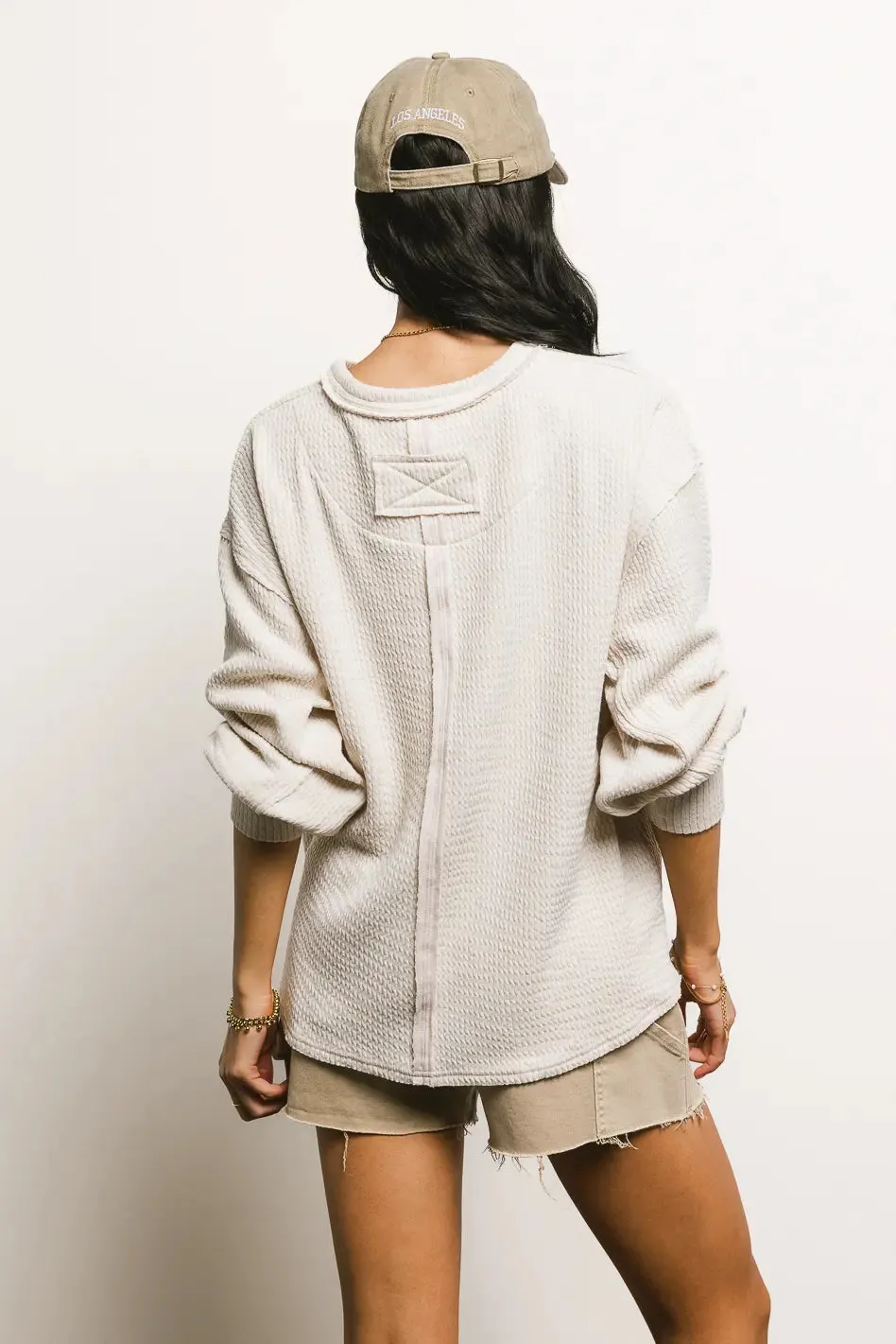 Delaney Ribbed Knit Top in Cream - FINAL SALE