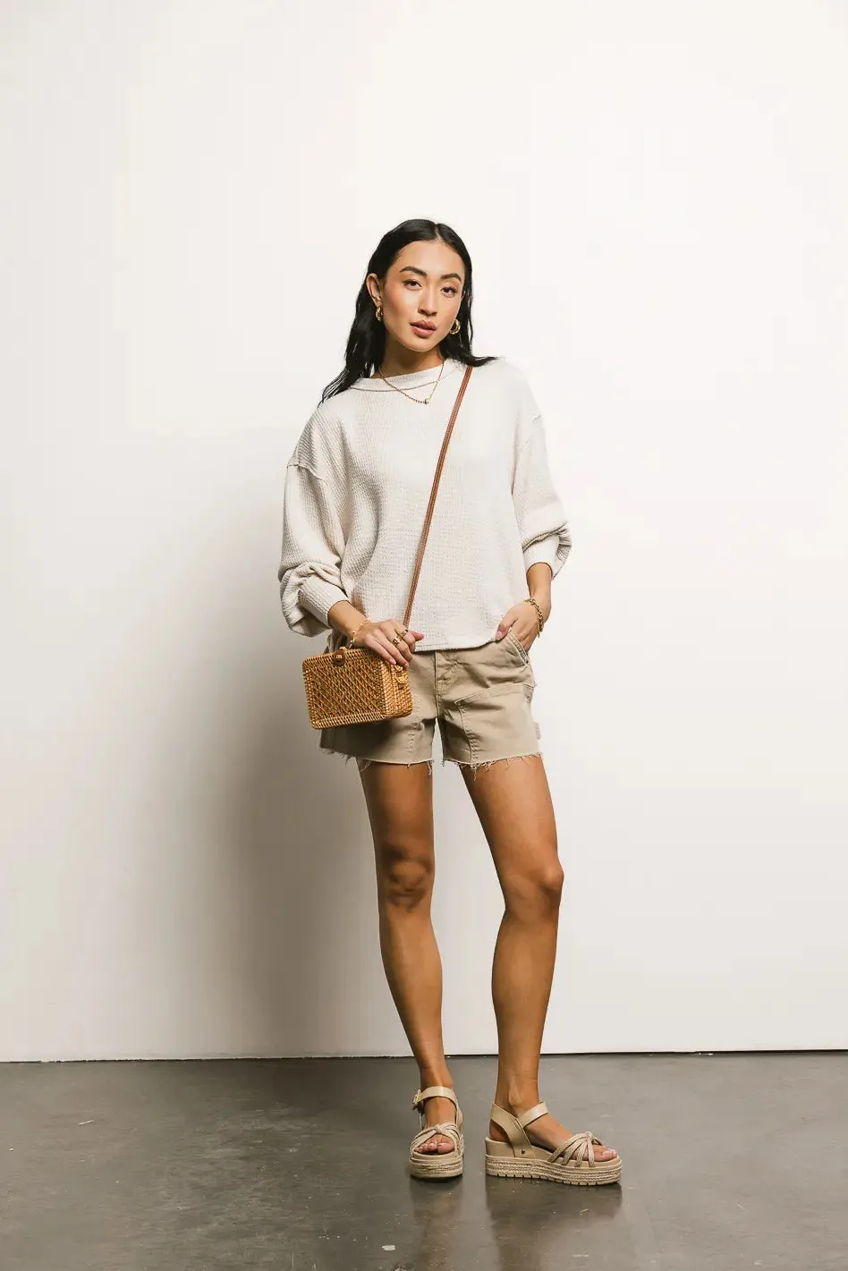 Delaney Ribbed Knit Top in Cream - FINAL SALE