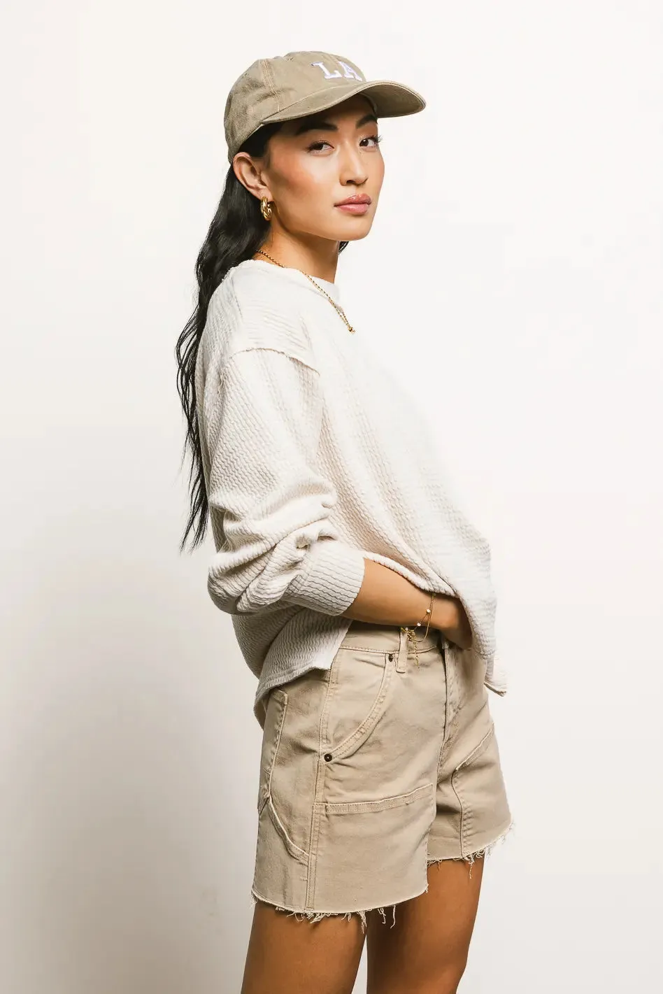 Delaney Ribbed Knit Top in Cream - FINAL SALE