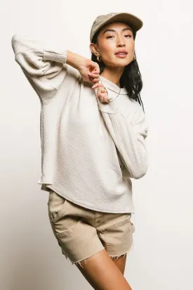 Delaney Ribbed Knit Top in Cream - FINAL SALE