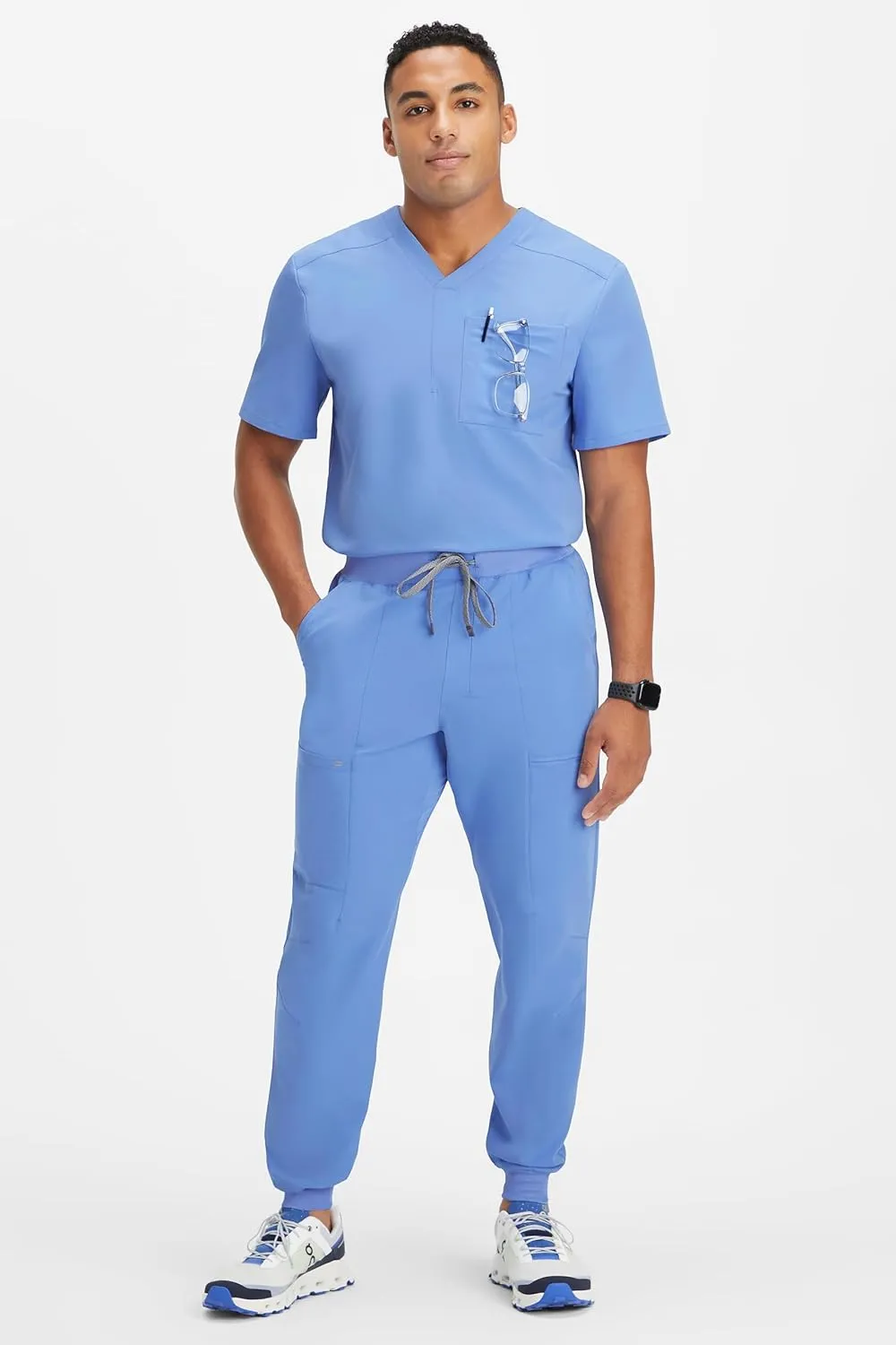 Fabletics Men's All-Shift 5-Pocket Scrub Jogger - MotionTech, 4-Way Stretch, Pocket-Packed, Lightweight, Semi-Slim Fit