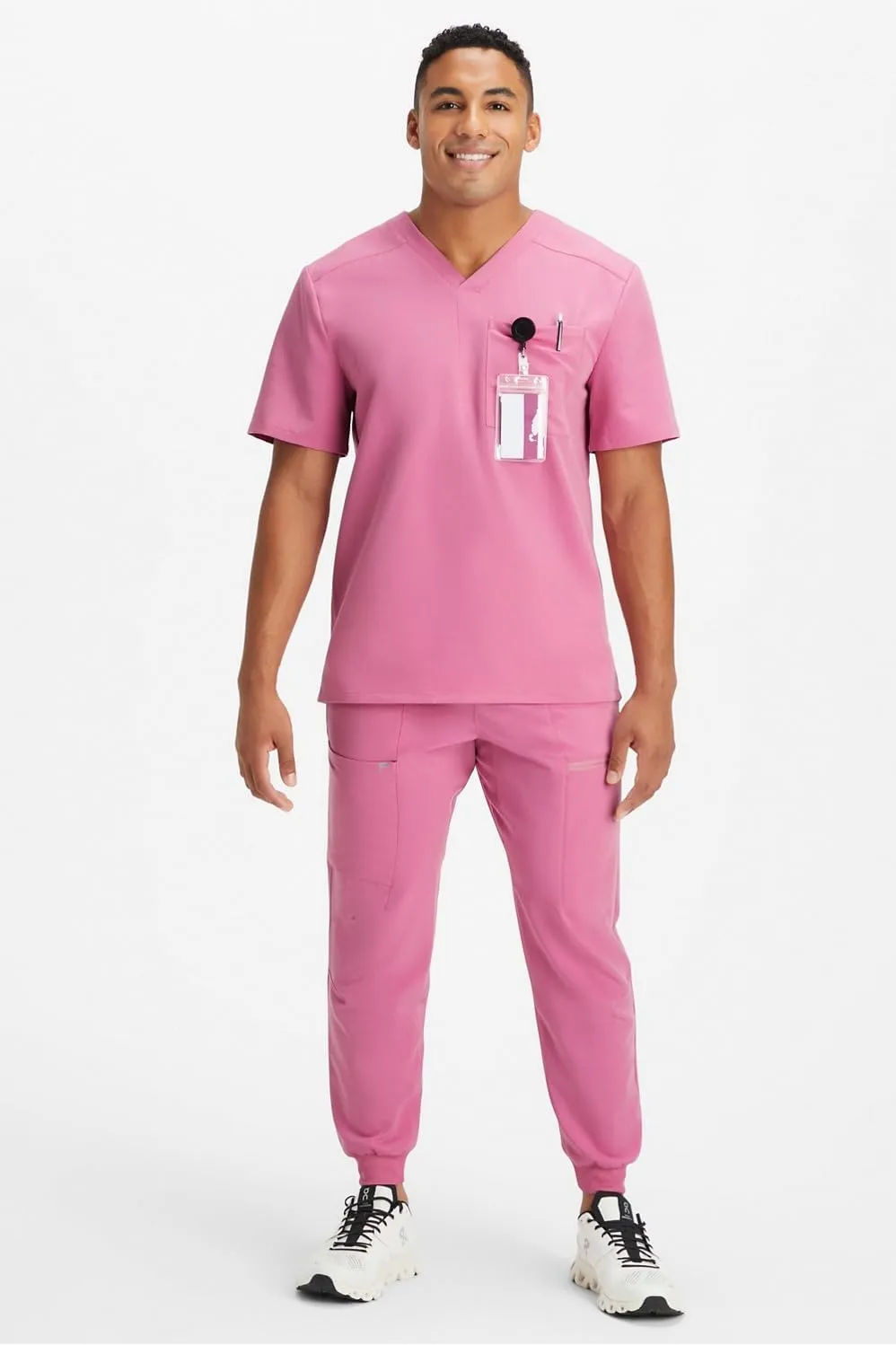 Fabletics Men's All-Shift 5-Pocket Scrub Jogger - MotionTech, 4-Way Stretch, Pocket-Packed, Lightweight, Semi-Slim Fit