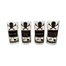 Georges Briard Mid-Century Name Your Poison Glasses (Set of 4)