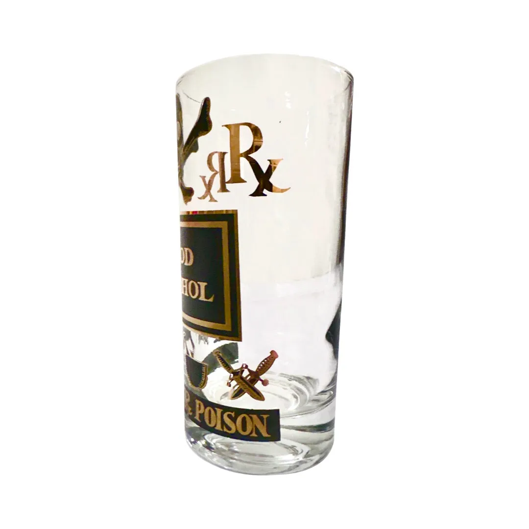 Georges Briard Mid-Century Name Your Poison Wood Alcohol Glass