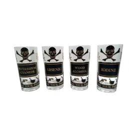 Georges Briard Signed Mid-Century Name Your Poison Glasses (Set of 4)
