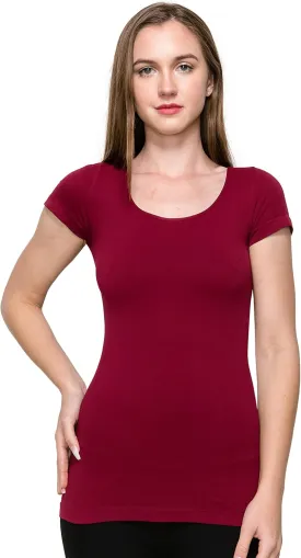 Kurve Scoop Neck Cap Sleeve Seamless Top, UV Protective Fabric UPF 50  (Made with Love in The USA)