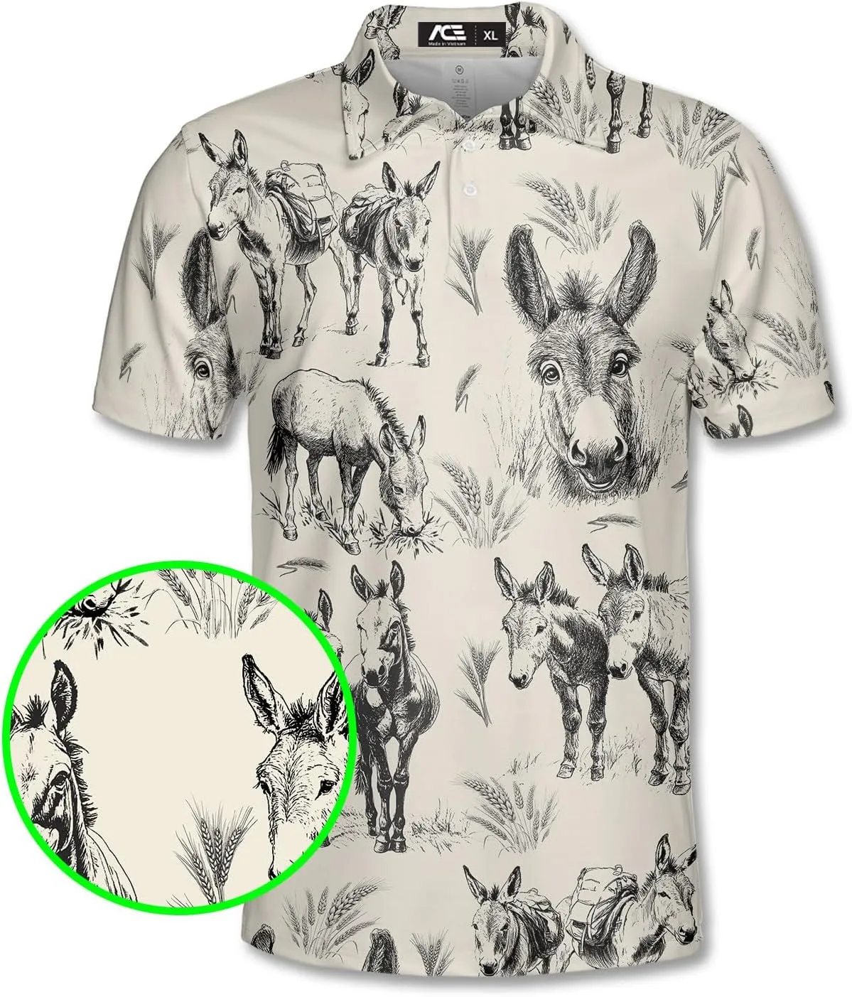 Men's Fat Tuesday Beads Alligator Mardi Gras Pattern Golf Polo Shirt Funny Polo Golf Shirts for Men
