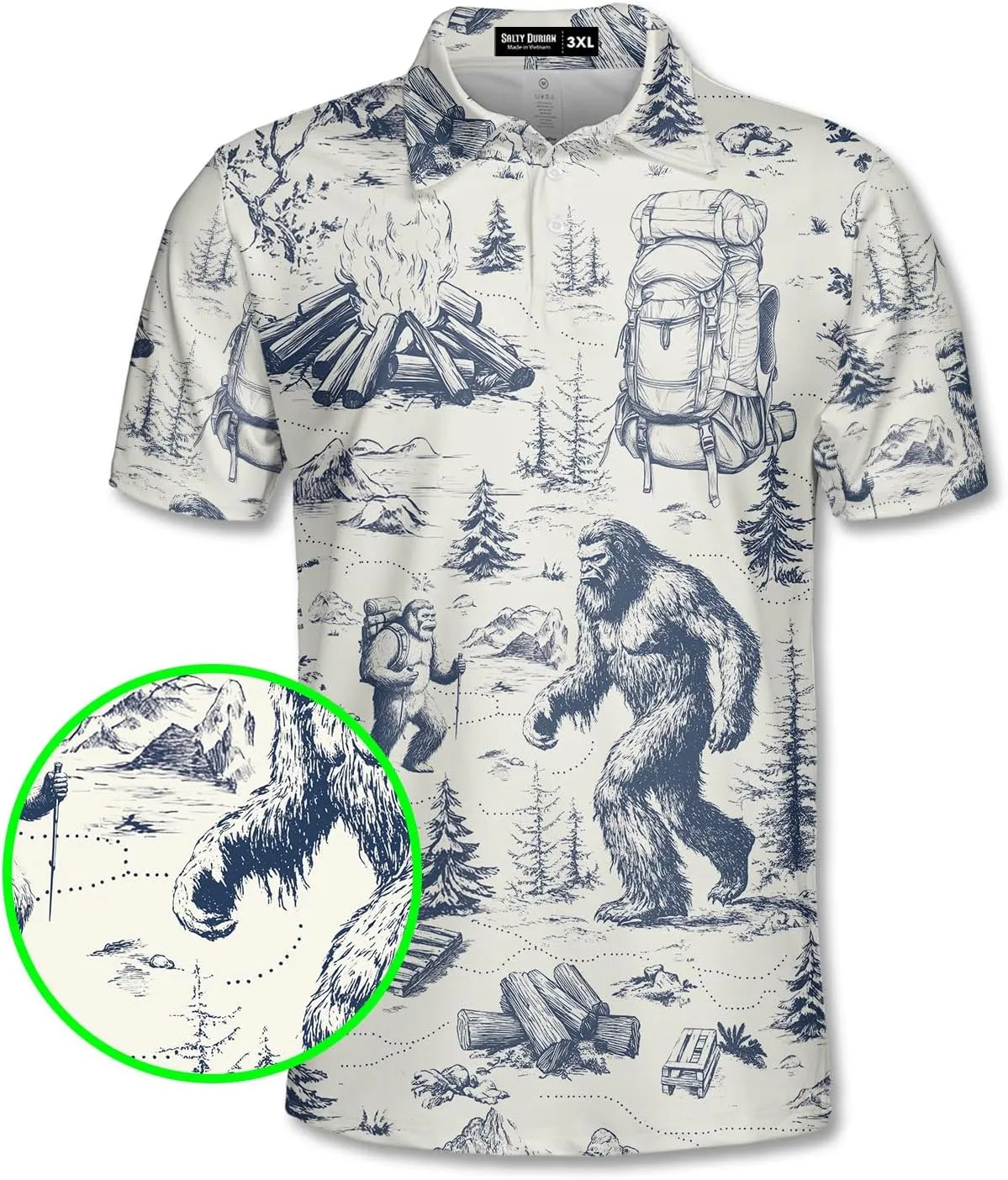 Men's Fat Tuesday Beads Alligator Mardi Gras Pattern Golf Polo Shirt Funny Polo Golf Shirts for Men