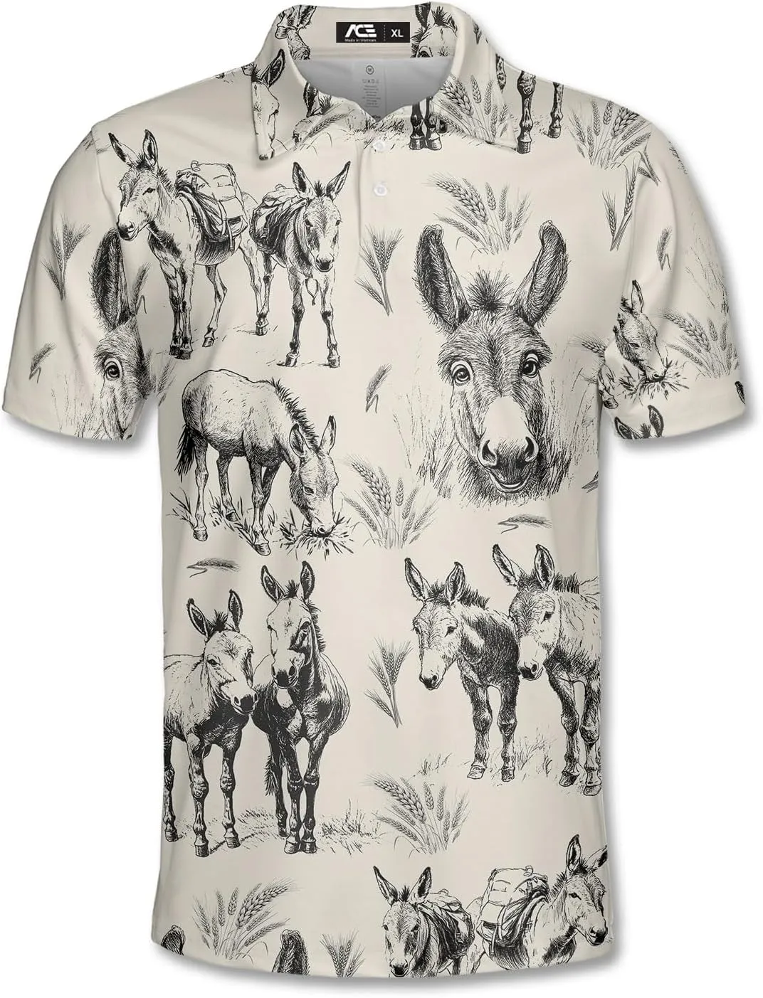 Men's Fat Tuesday Beads Alligator Mardi Gras Pattern Golf Polo Shirt Funny Polo Golf Shirts for Men