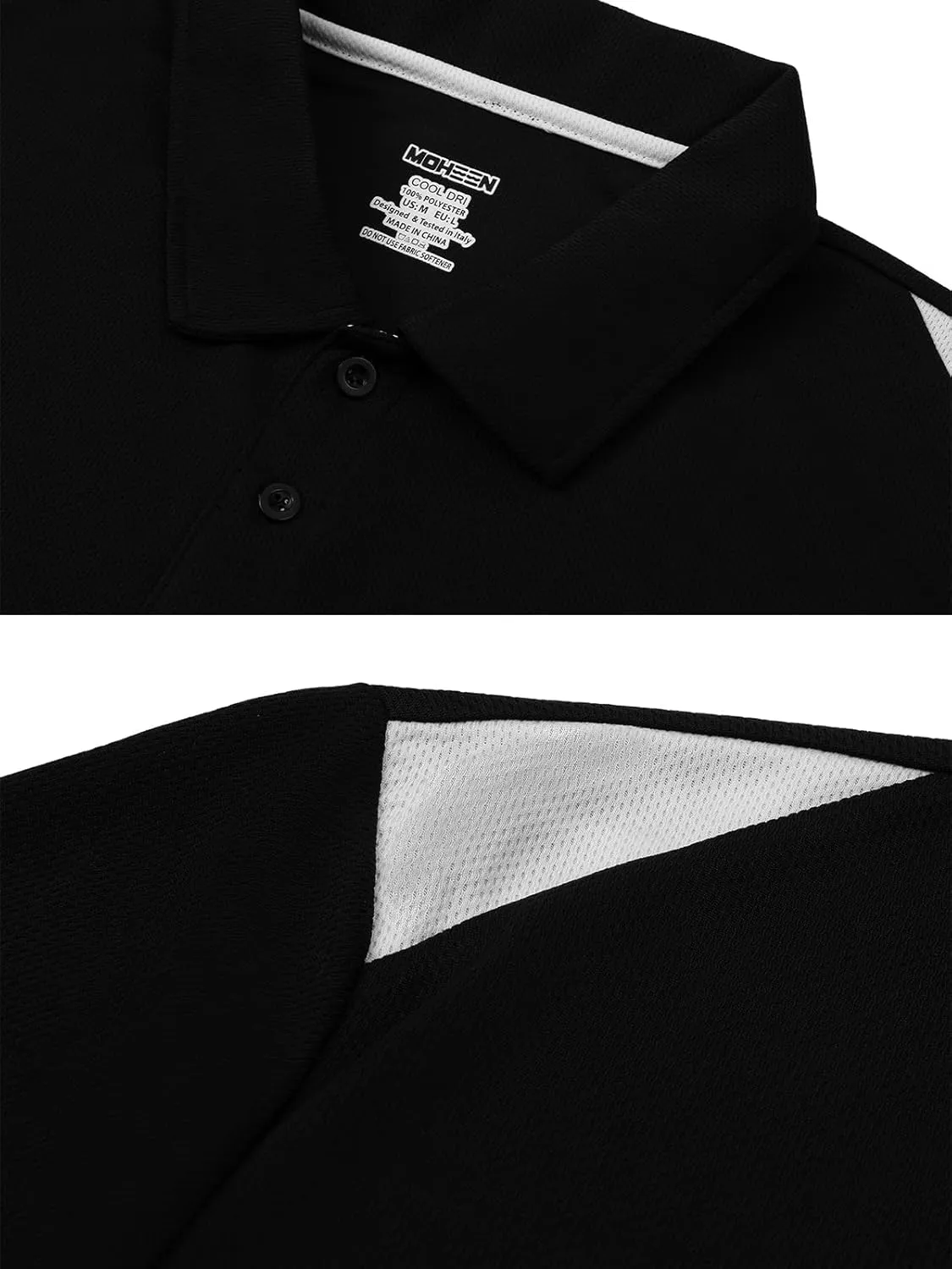MOHEEN Men's Moisture-Wicking Golf Polo Shirts - Sun Protection Dry Fit M-7XL
