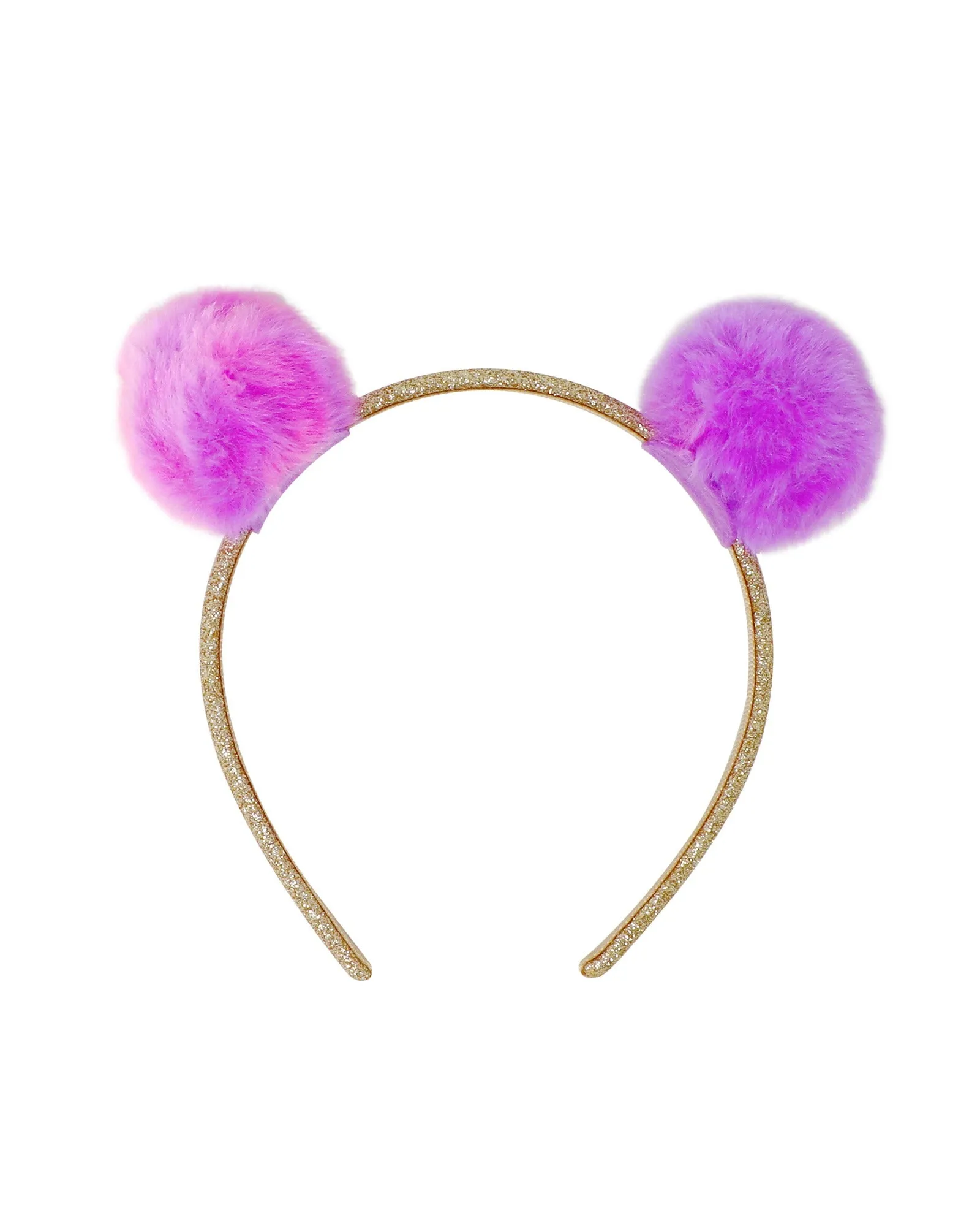 Pink Poppy Twin Fluffy Pom Pom Headband