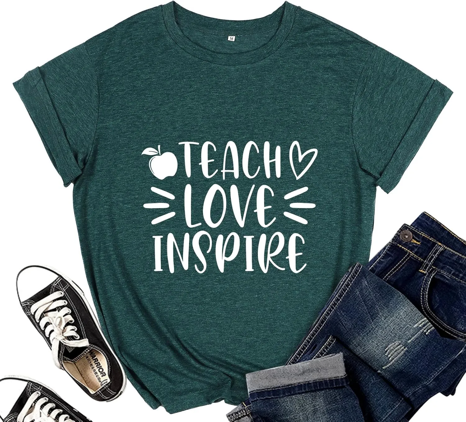 Teacher T-Shirt Tank for Women Funny Letter Print Colorful Leopard Pattern Teacher Life Shirt Gratitude Teacher Gift Top