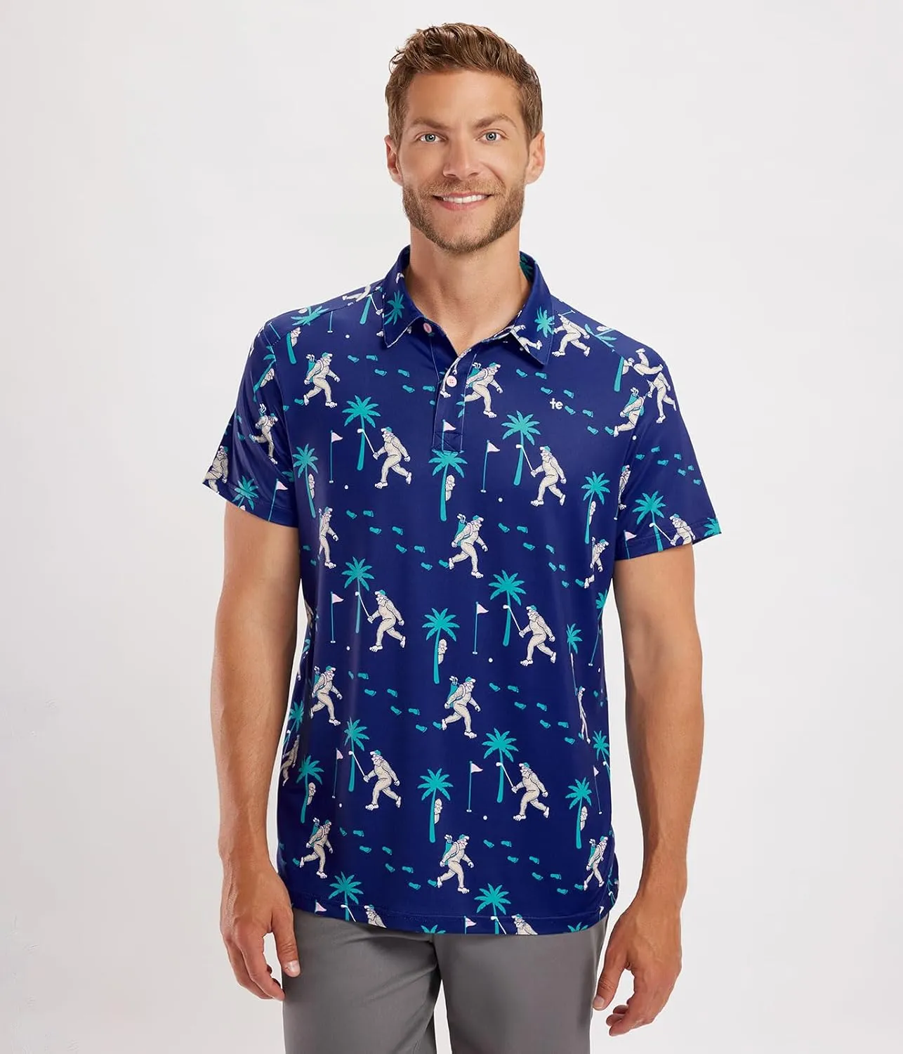 Tipsy Elves Men's Athletic Fit Golf Polo Shirt - Performance Golf Shirt for Men w/ 4-Way Stretch Moisture Wicking Fabric