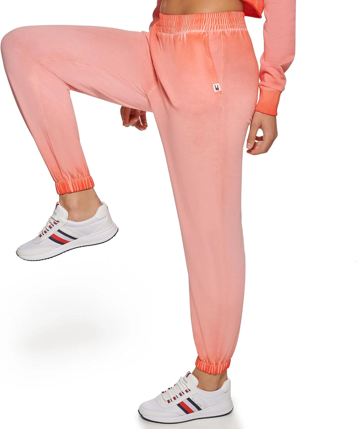 Tommy Hilfiger Women's Terry Fabric Pigment Dye Wash Boyfriend Fit Jogger