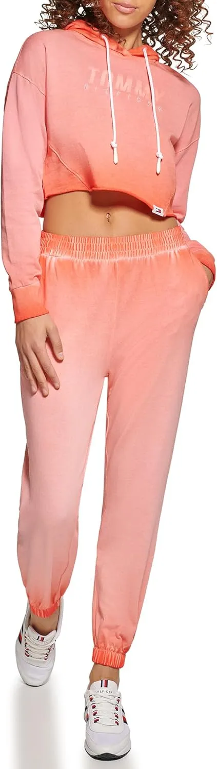 Tommy Hilfiger Women's Terry Fabric Pigment Dye Wash Boyfriend Fit Jogger