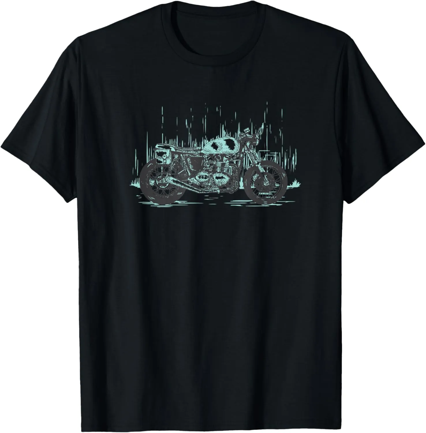 Vintage Antique Motorcycle Teal Accent T-Shirt