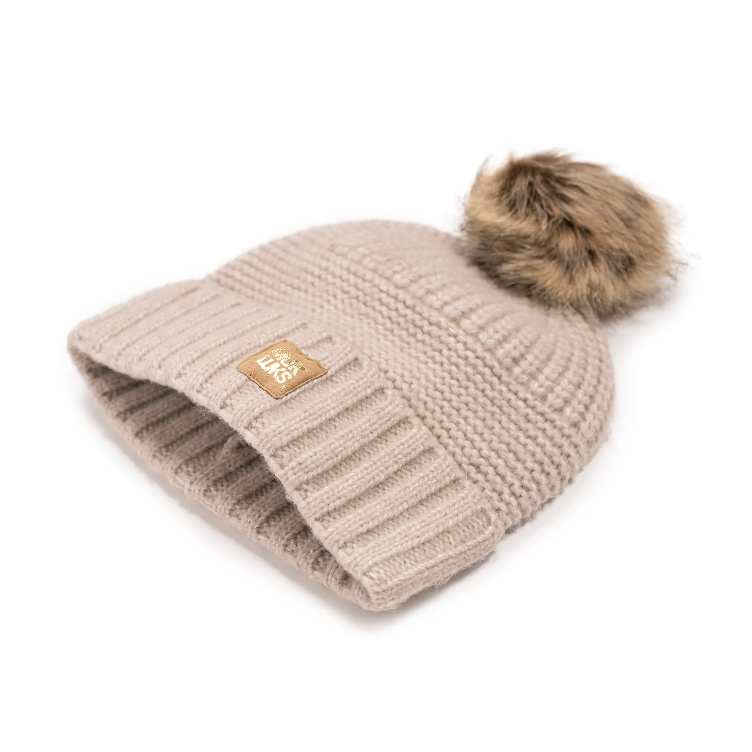 Women's Faux Fur Pom Cuffed Cap