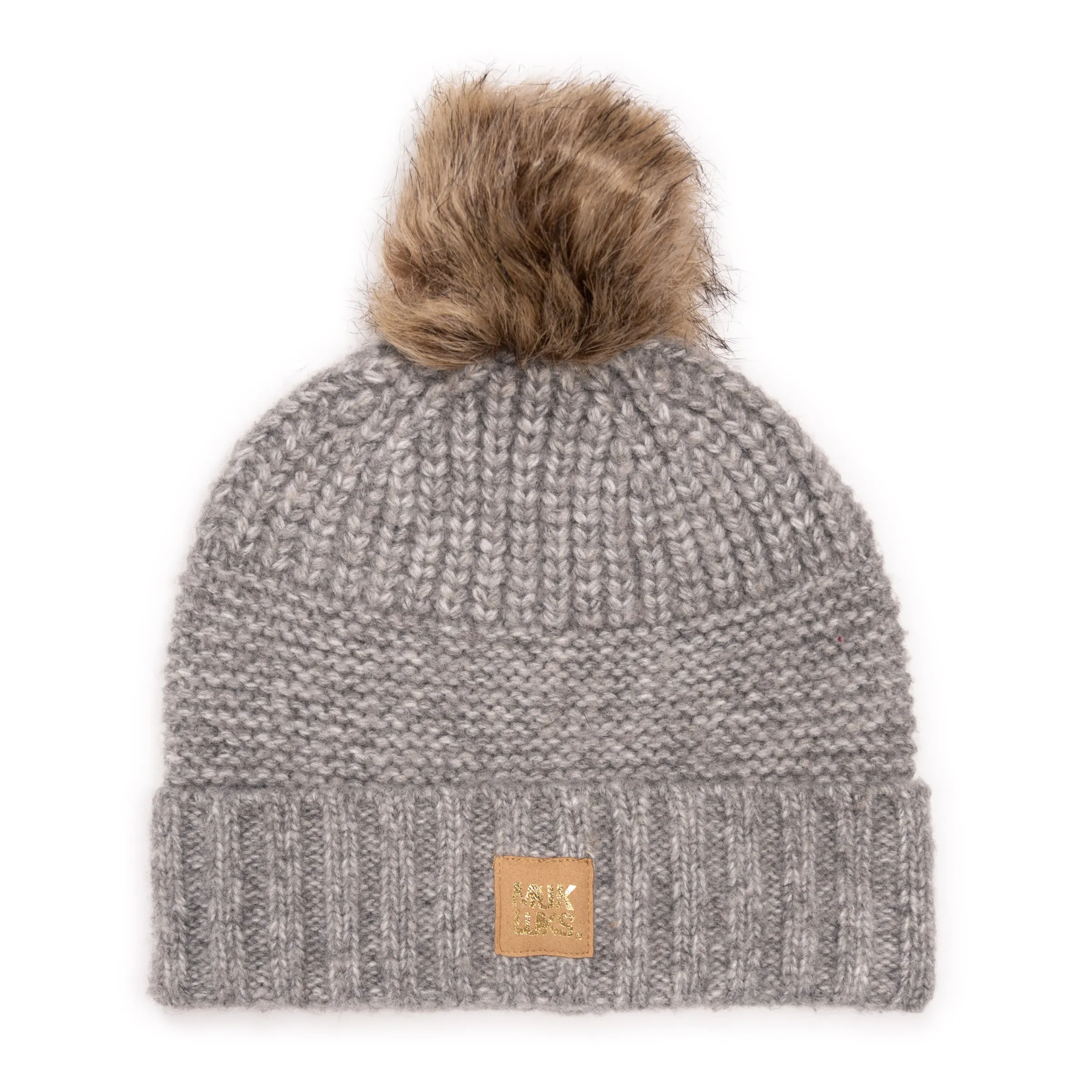 Women's Faux Fur Pom Cuffed Cap